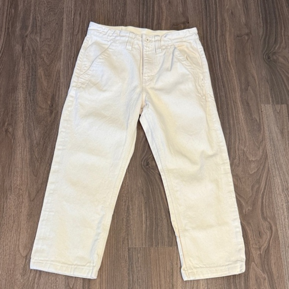 Rapha mechanics crop relaxed fit cream denim jeans 30 x 30
